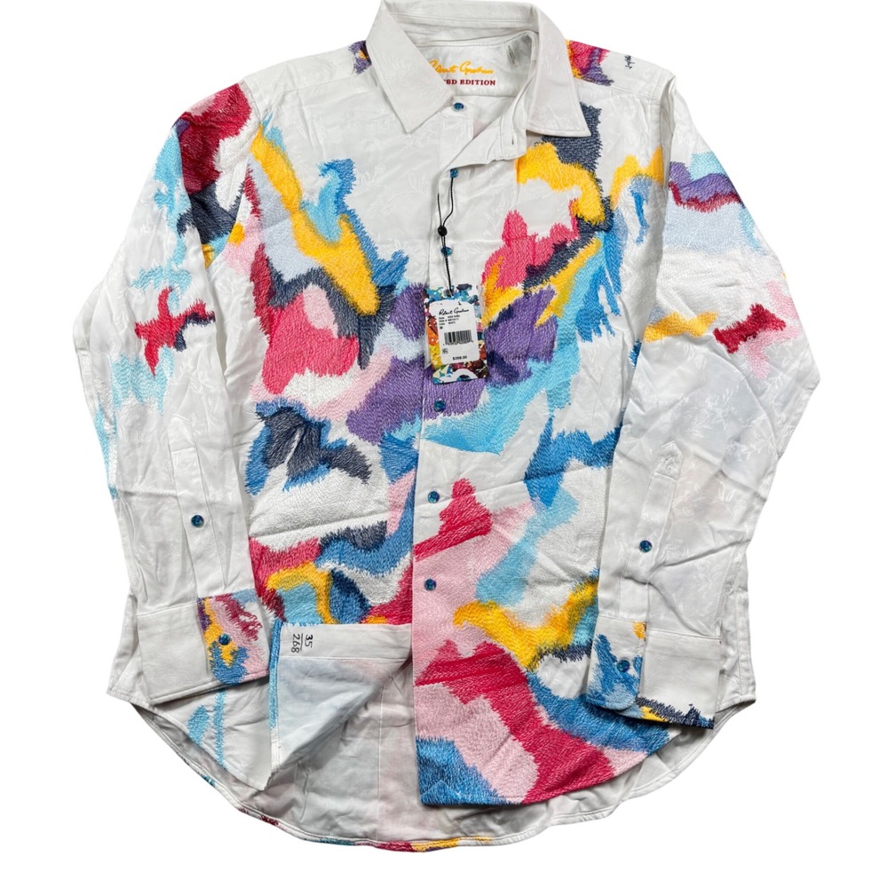 NEW Robert Graham Bird Song Shirt Mens M White Limited Edition Embroidered